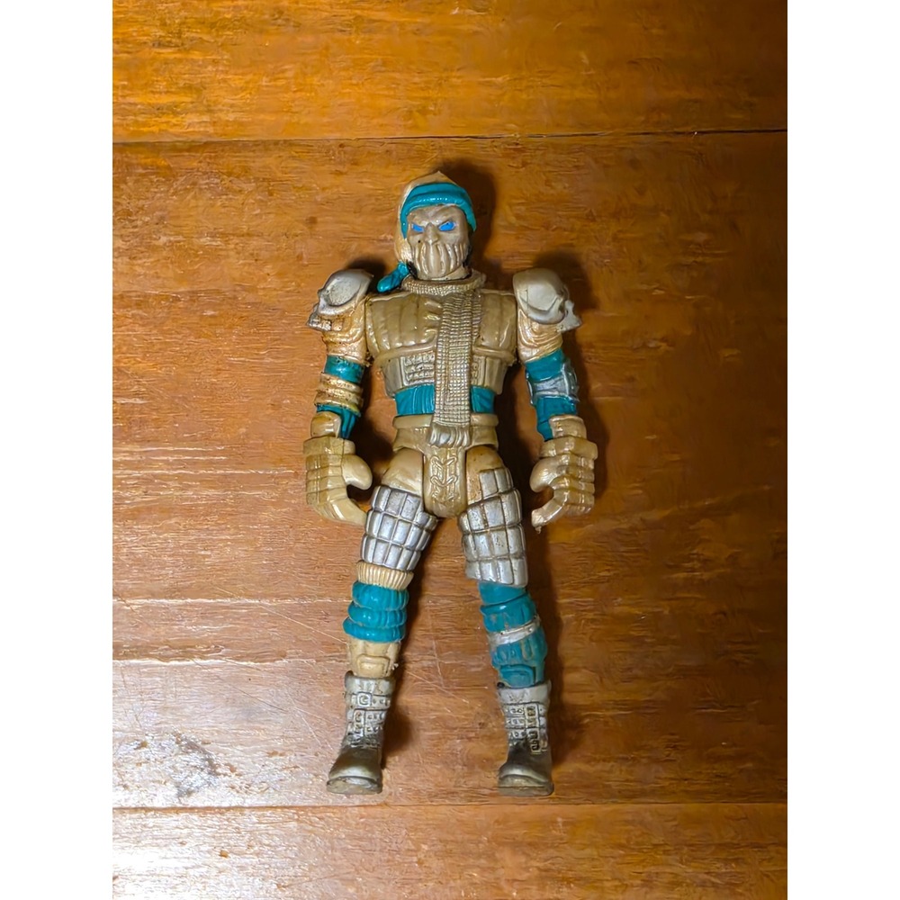 Vintage 1997 Chap Mei Action Figure Sci-Fi Warrior Gold Silver Teal 5 Inch